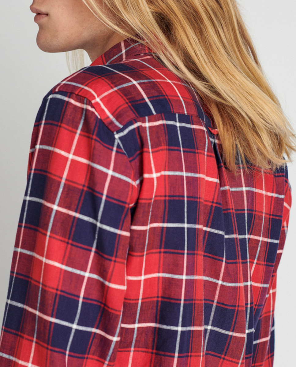 Checkered Shirt with Embroidery