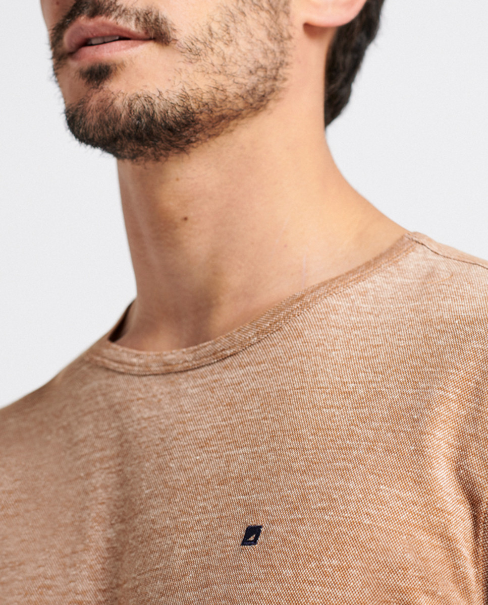 T-Shirt Piquet Linen/Cotton Bicolour