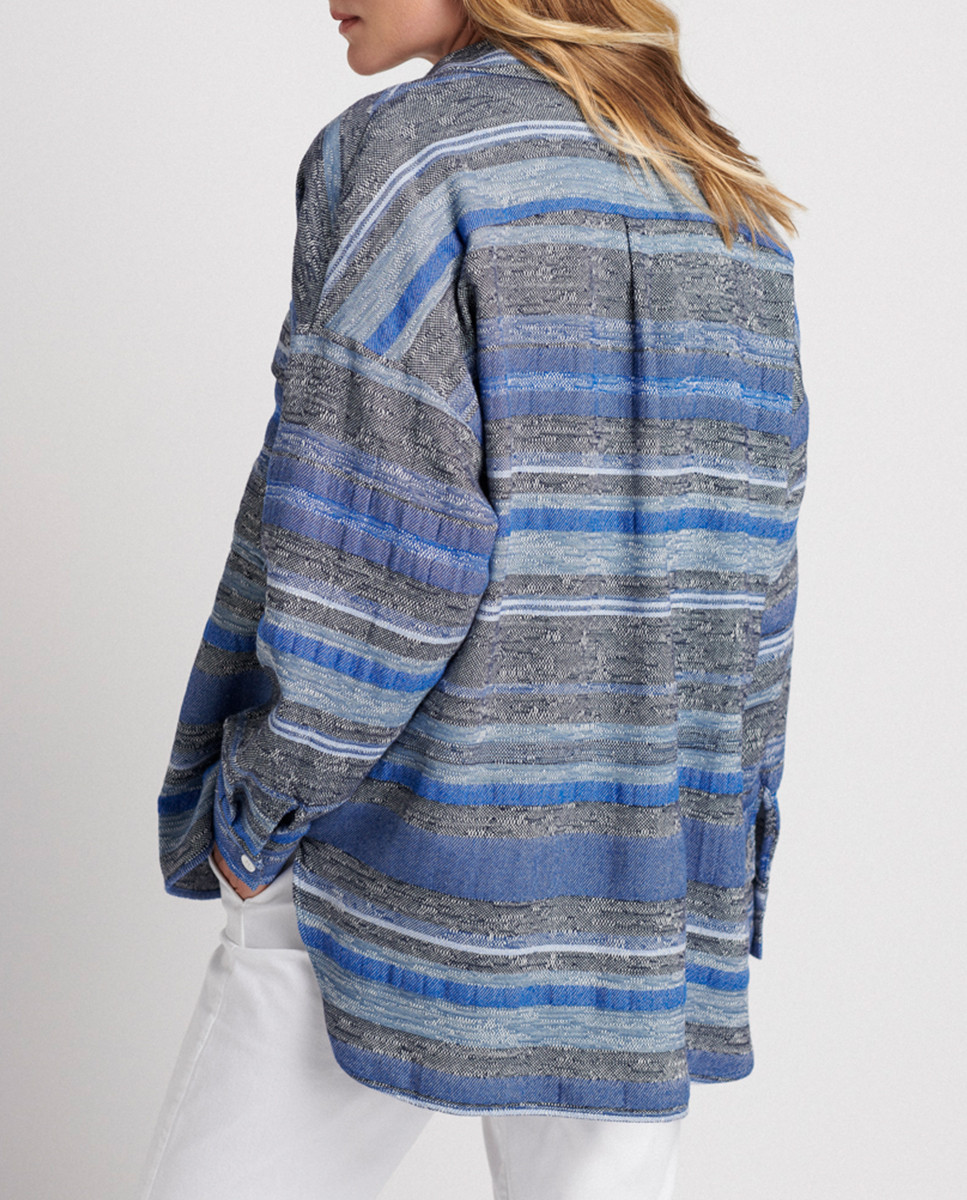 Overshirt in striped jacquard
