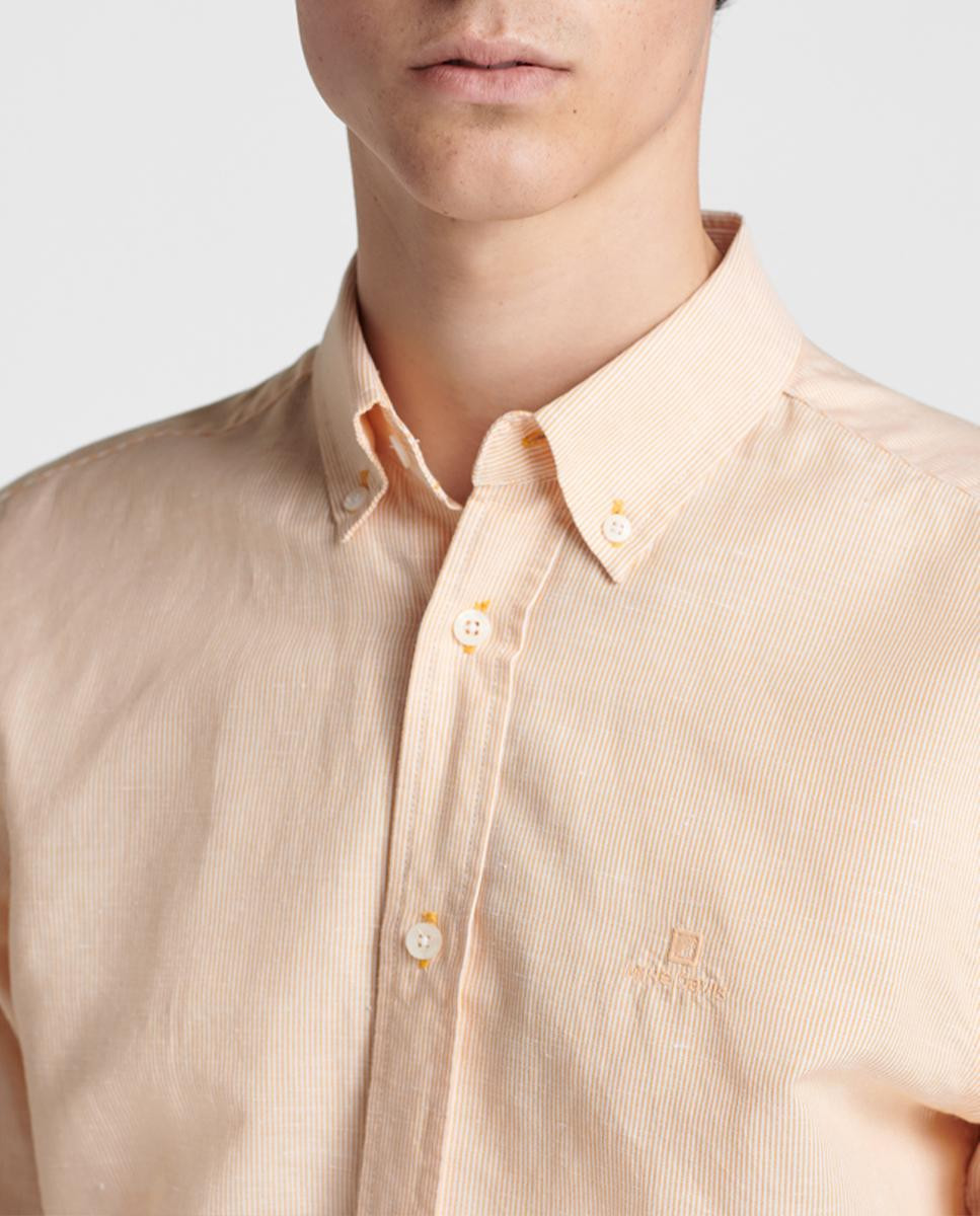 Regular fit shirt in striped fabric