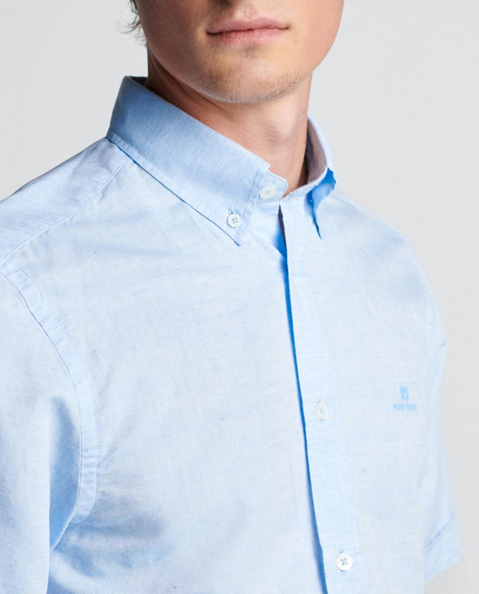 Cotton/Linen Shirt, Short Sleeve