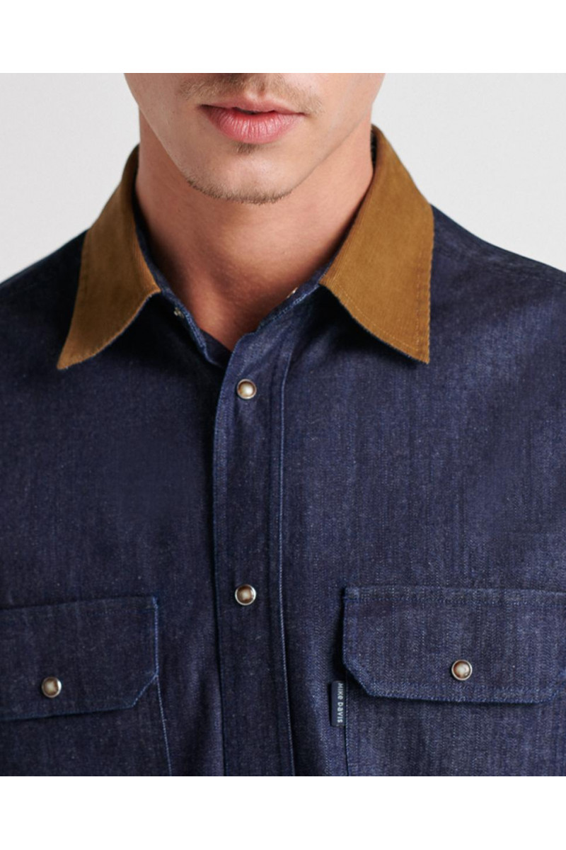 Jeans shirt with corduroy...