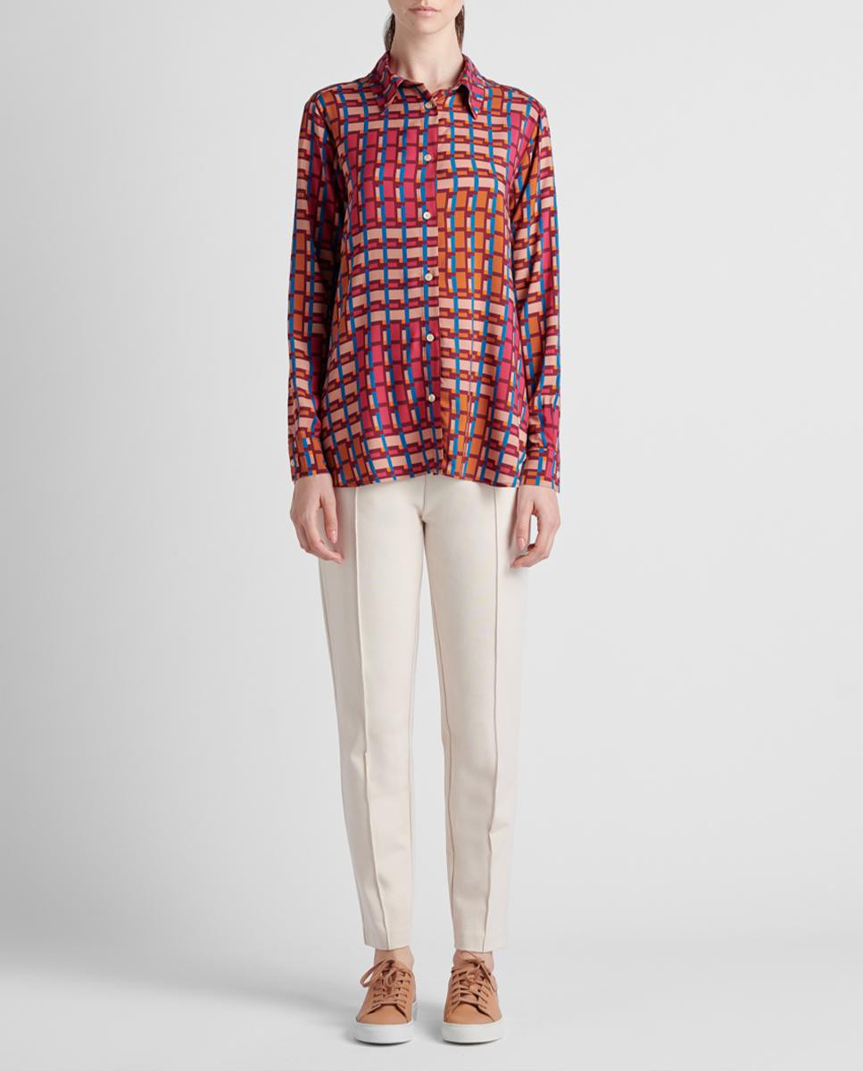 Blouse in fluid fabric with print