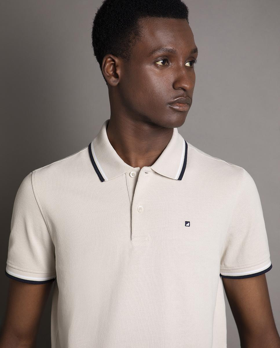 Piquet Polo With Straight Stripes - Slim