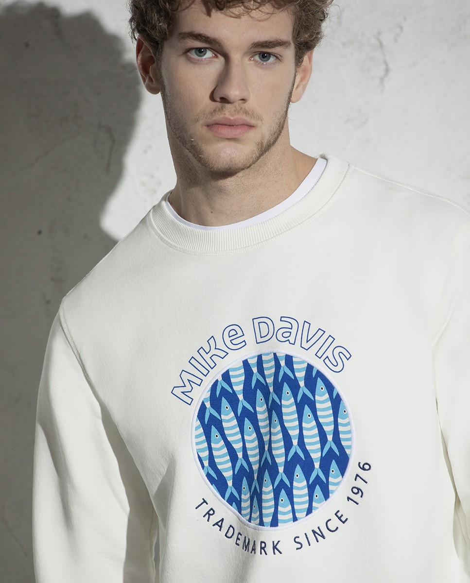 Sweatshirt Felpa Graphic Fish Print...