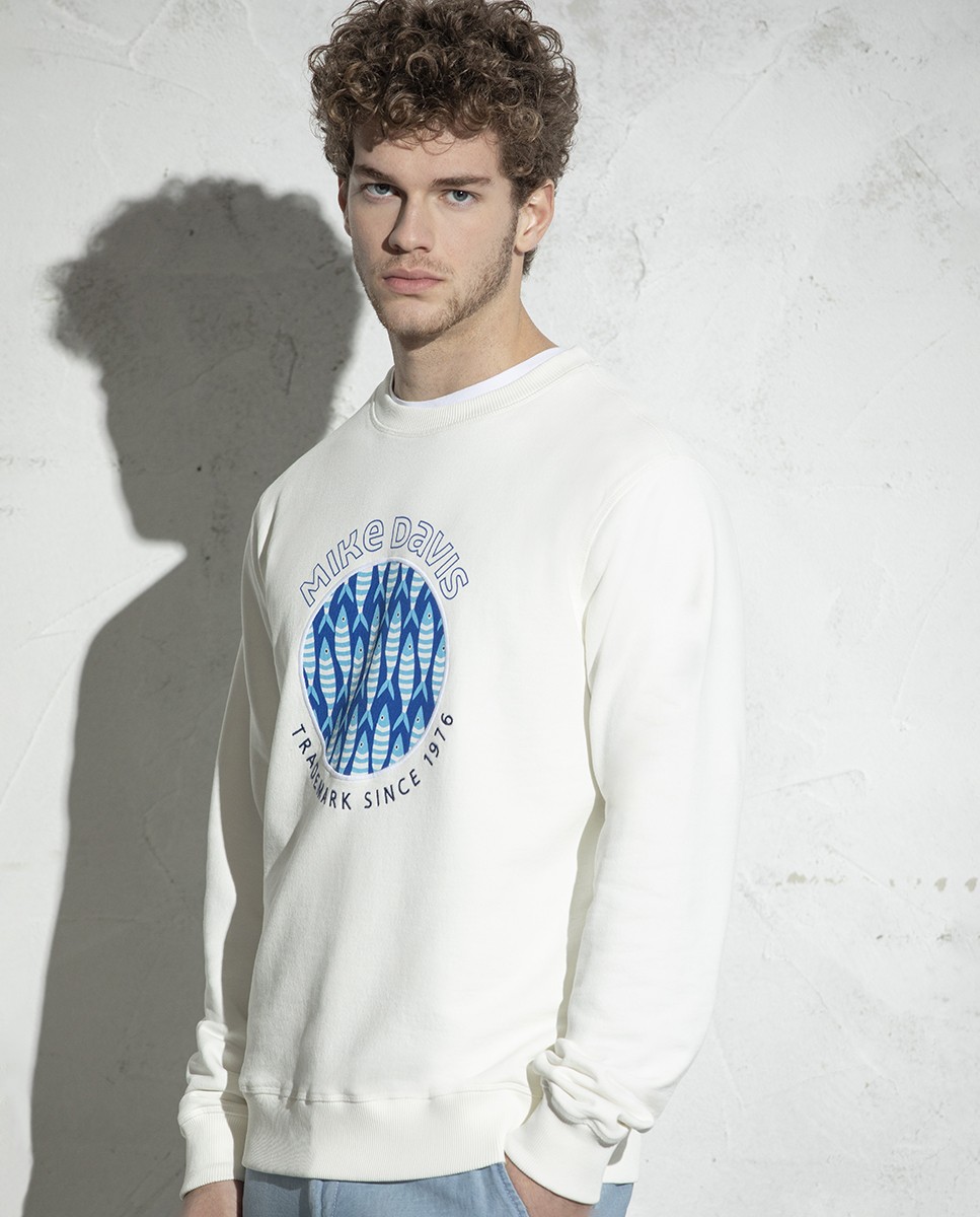 Sweatshirt Felpa Graphic Fish Print...