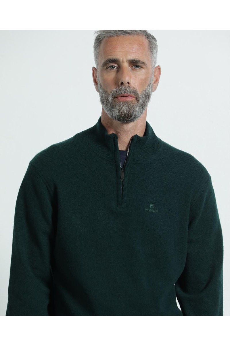 Merino Wool Extrafine Zip Polo