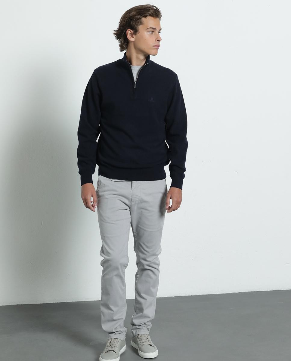 Merino Wool Extrafine Zip Polo