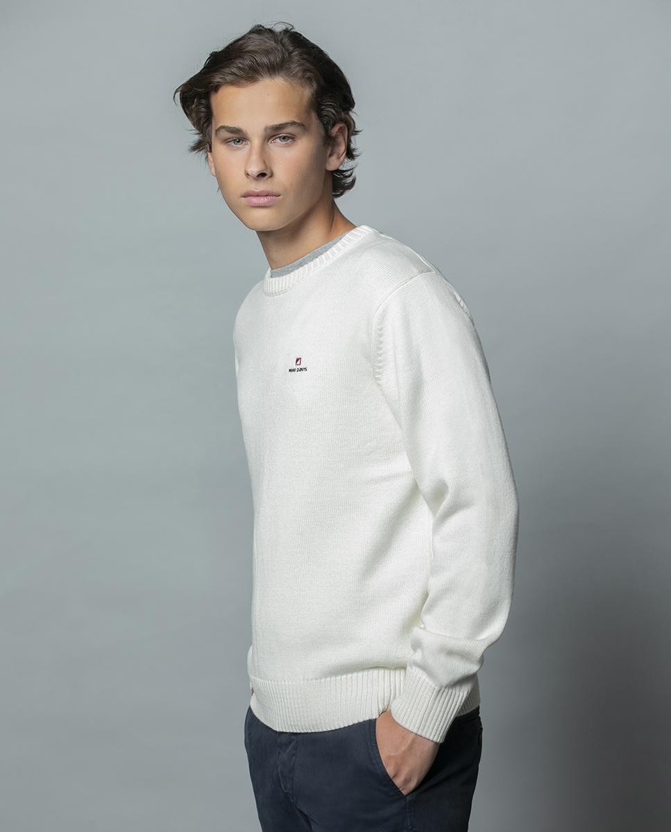 Crewneck Lã Merino Bordado Adn