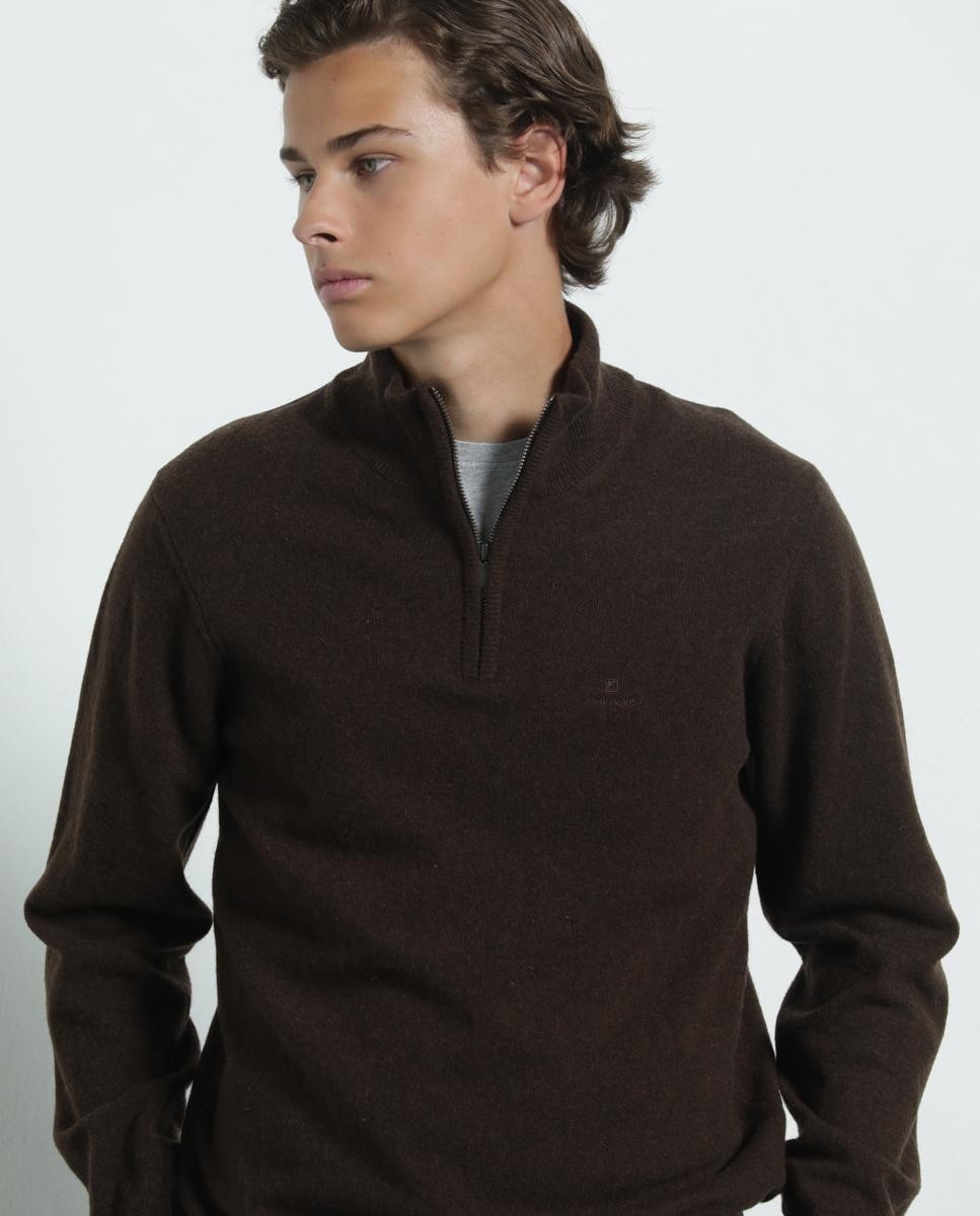 Merino Wool Extrafine Zip Polo