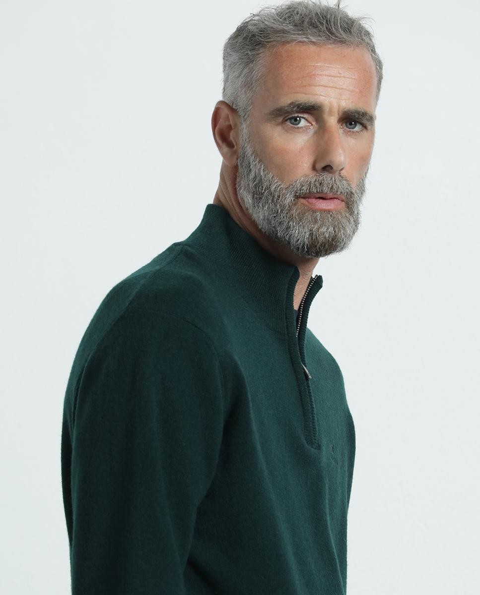 Merino Wool Extrafine Zip Polo