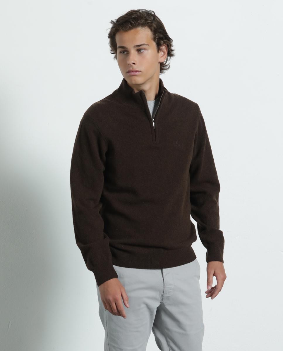 Merino Wool Extrafine Zip Polo