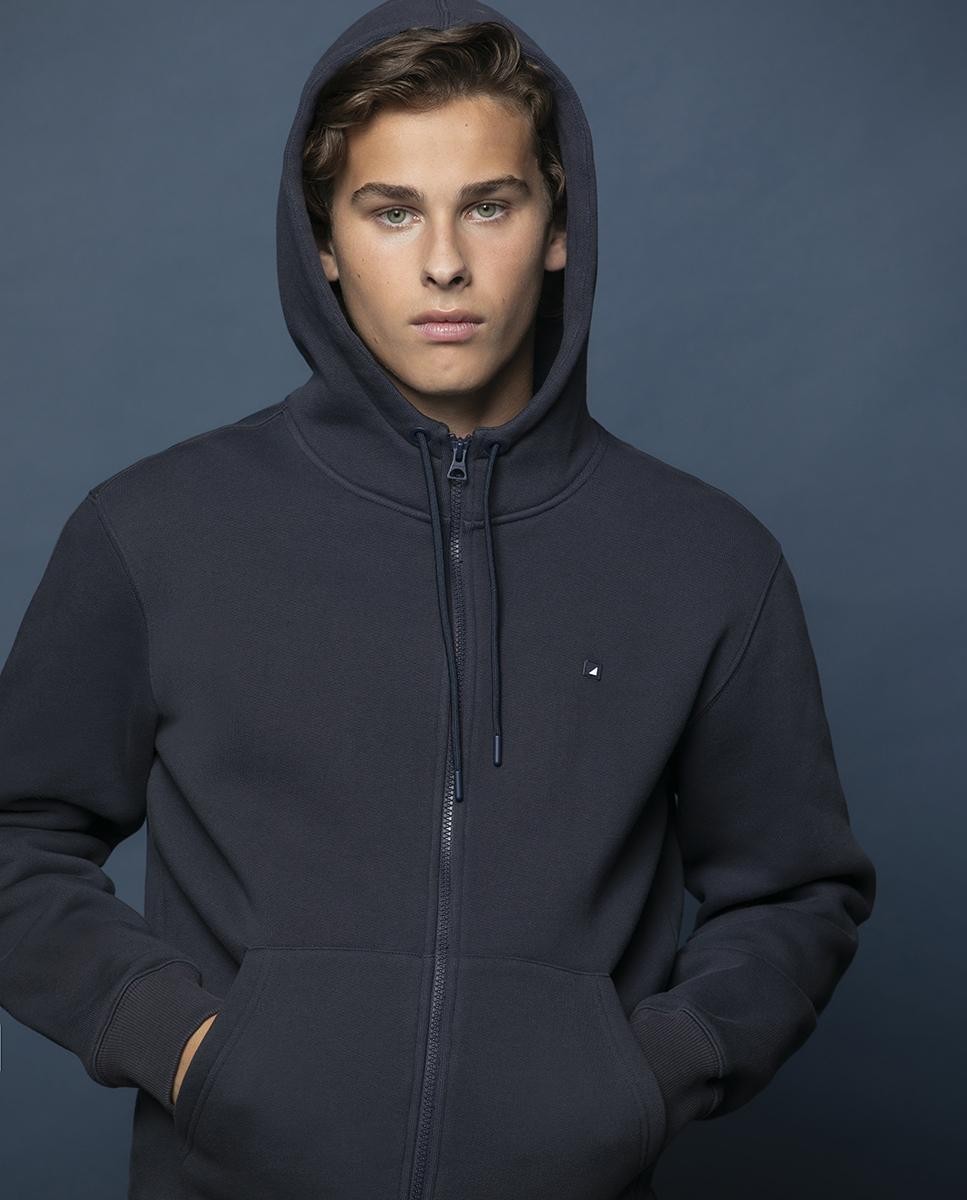 Hoodie Felpa Cardada C/ Fecho Mike Davis