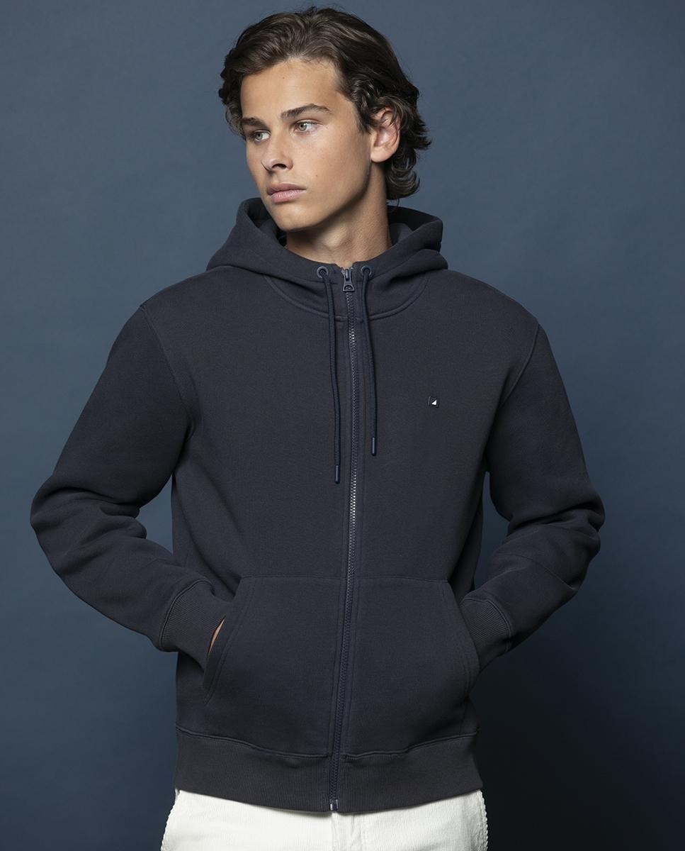 Hoodie Felpa Cardada C/ Fecho Mike Davis