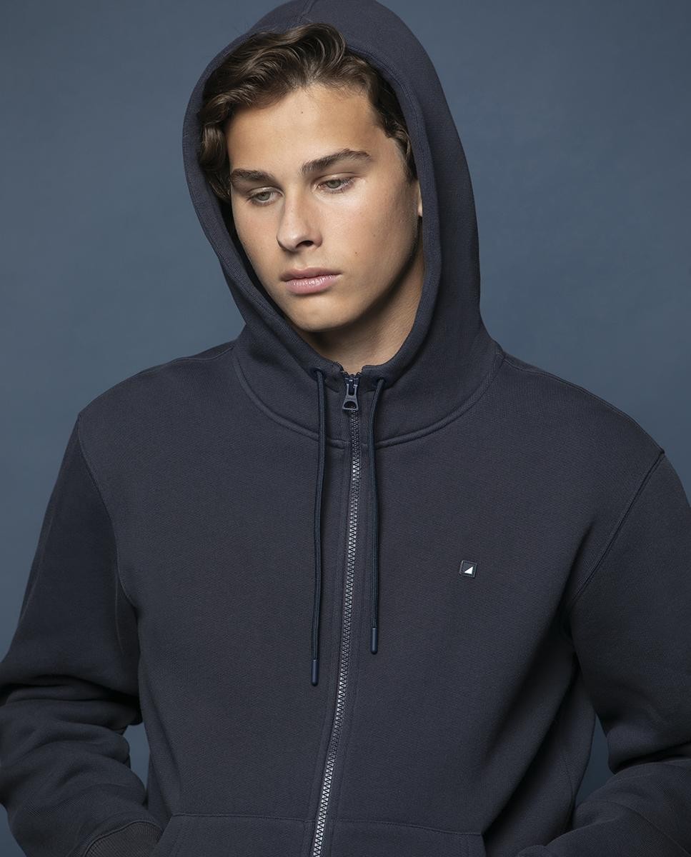 Hoodie Felpa Cardada C/ Fecho Mike Davis