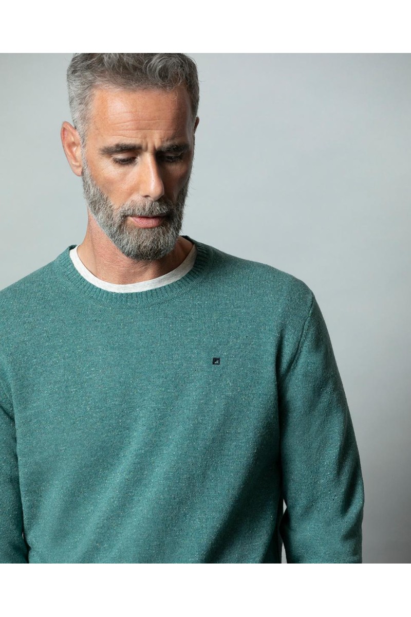 Crewneck Tricot Wool Silk...