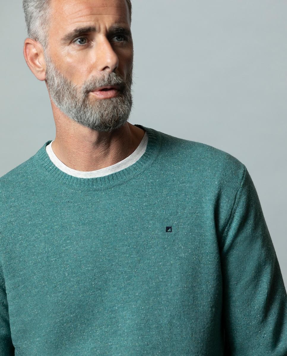 Crewneck Tricot Wool Silk Botoné