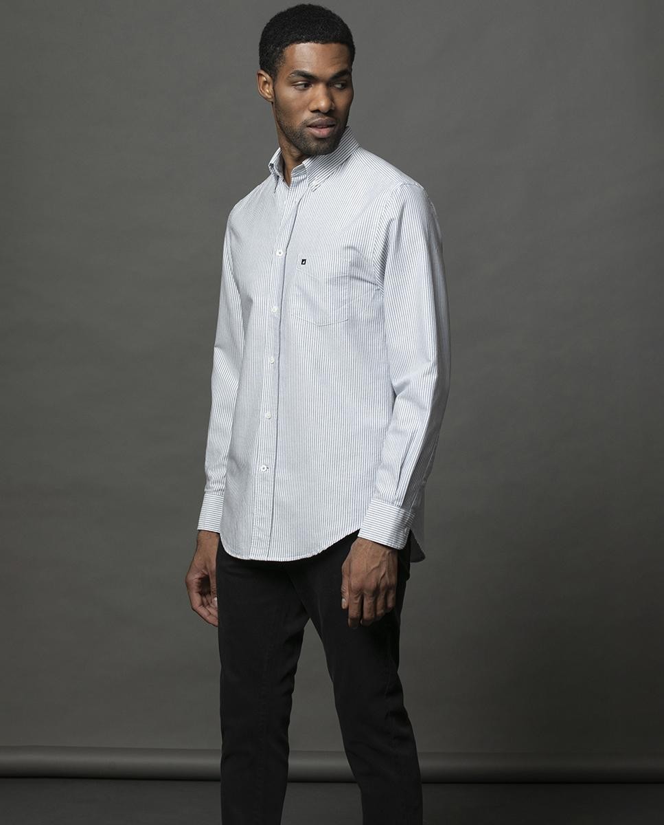 Camisa Risca Oxford Essential - Regular