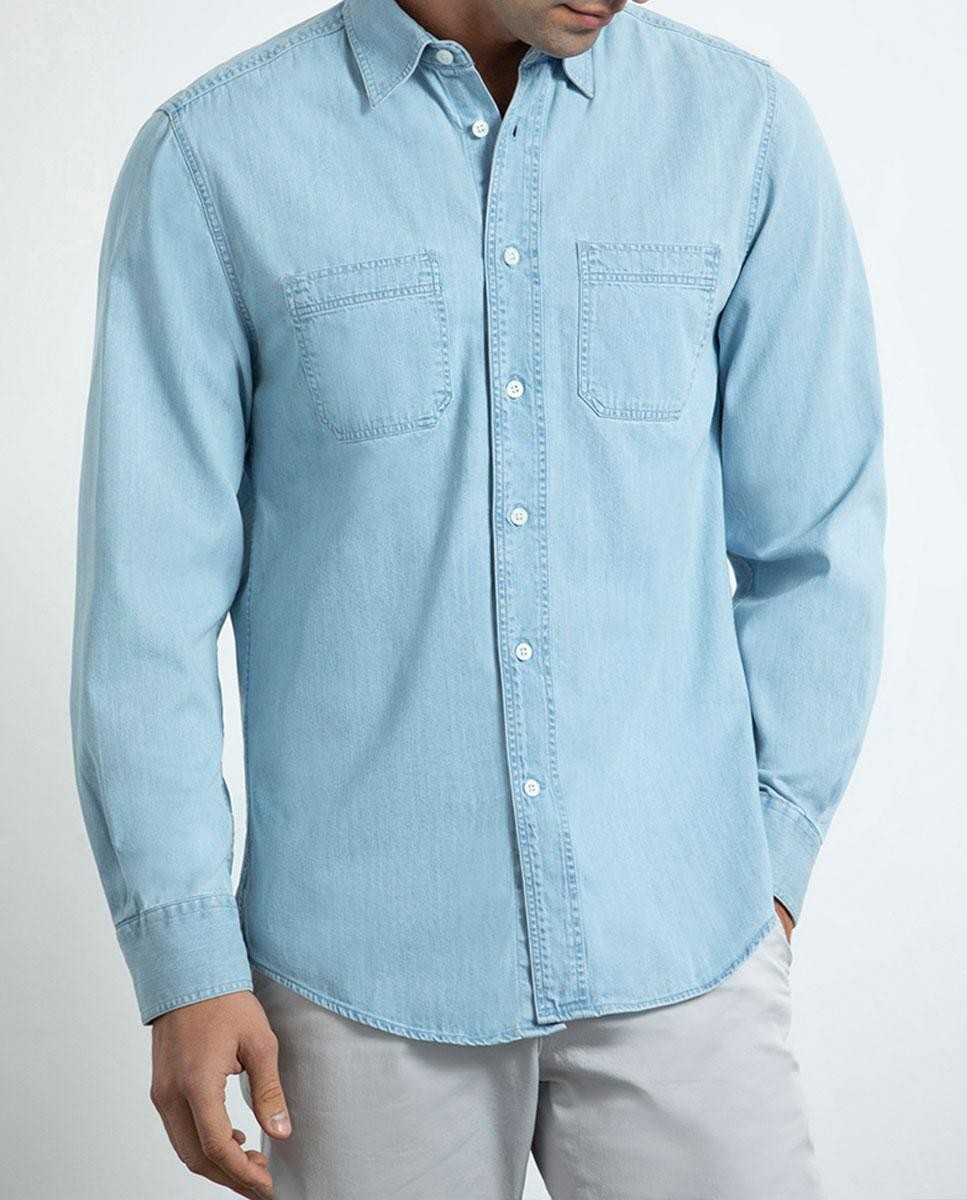 Camisa vaquera con dos bolsillos -...