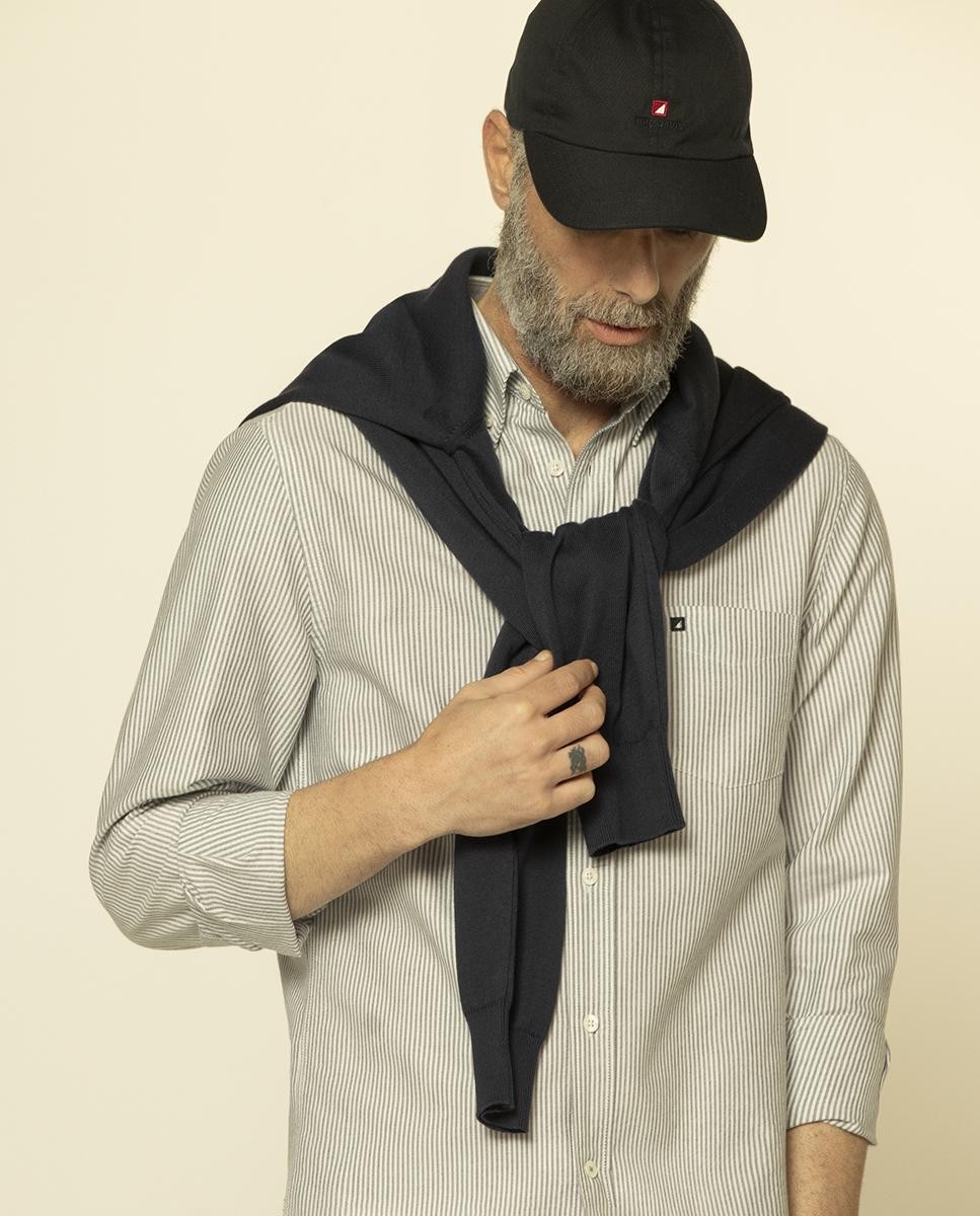 Camisa Risca Oxford Essential - Regular