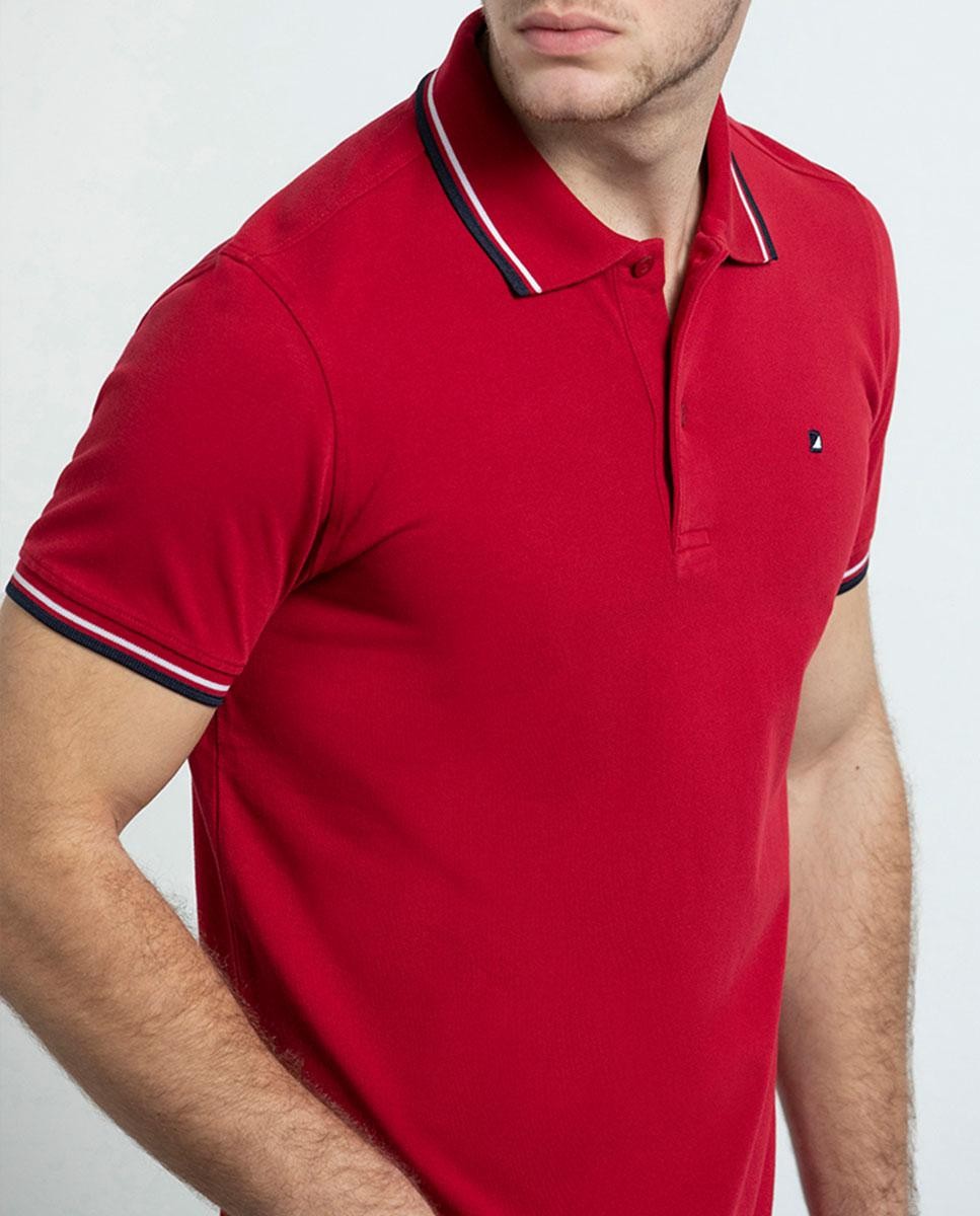 Piquet Polo With Straight Stripes - Slim