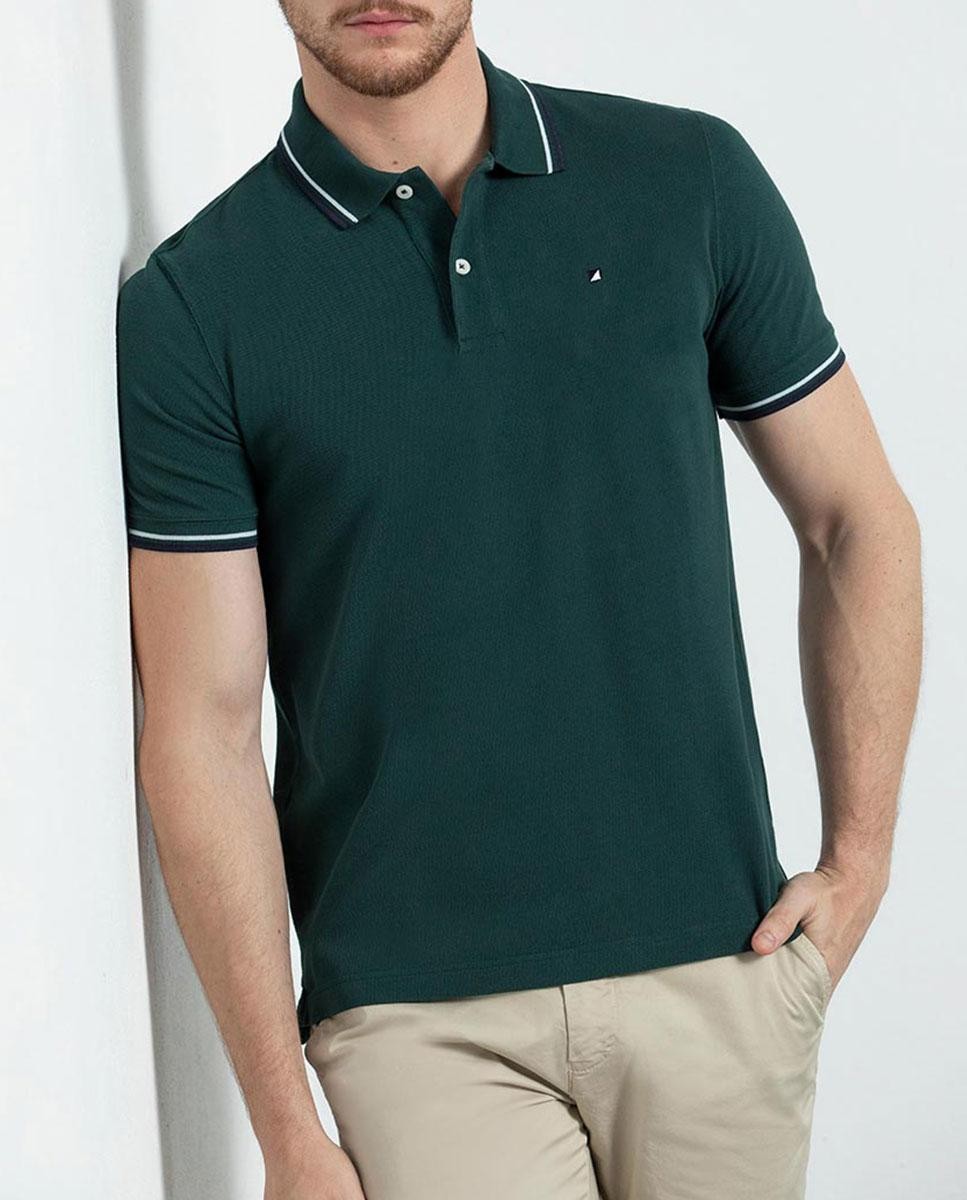 Piquet Polo With Straight Stripes - Slim
