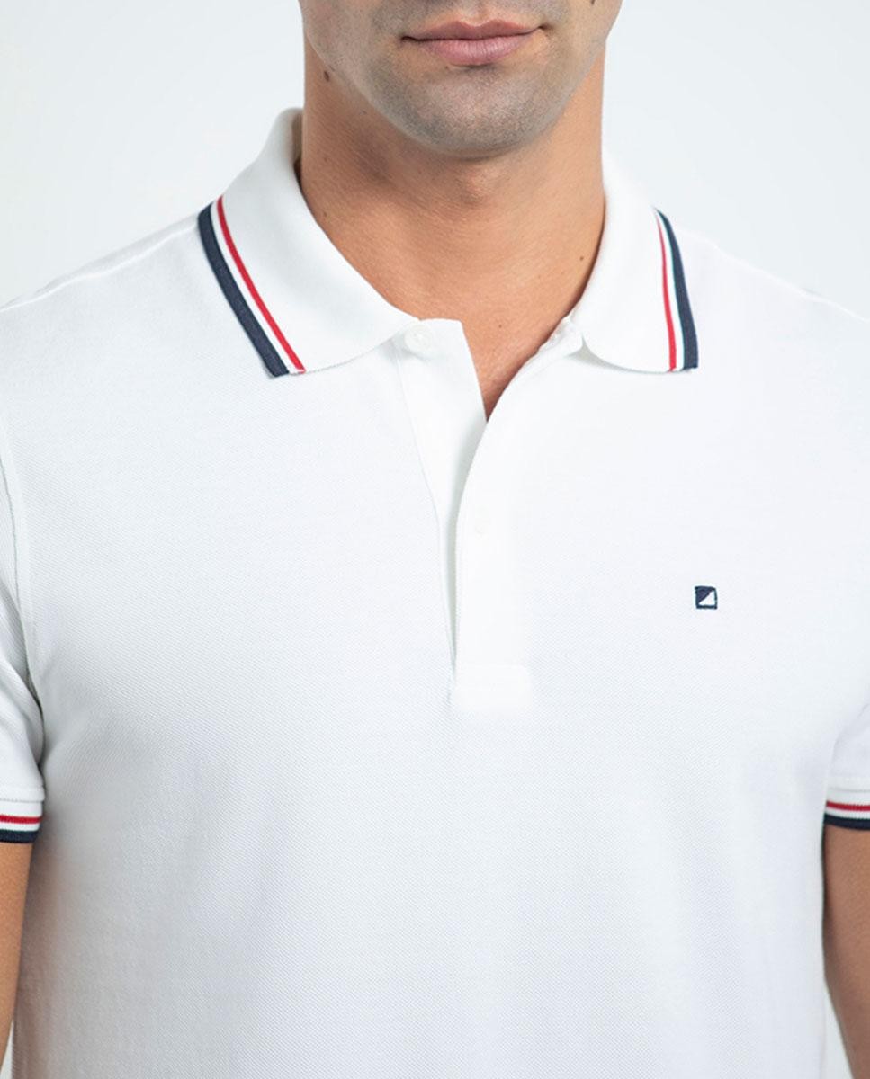 Piquet Polo With Straight Stripes - Slim