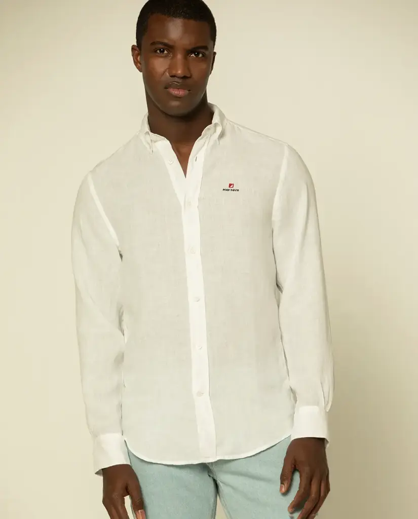 Camisa Linho PPT Bordado ADN - Regular