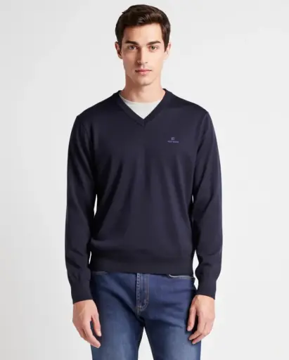 V´Neck Lã Merino Extrafino
