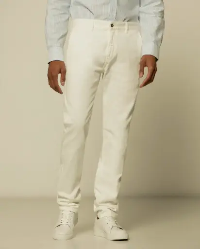 Calças Off White Jeans Algodão Tapper Fit