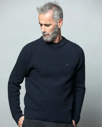 Crewneck Tricot Ponto Manga Raglan Mike Davis