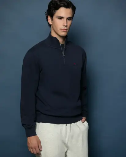 Polo Fecho Felpa Cardada Bordado ADN Mike Davis
